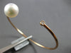 .06CT DIAMOND & AAA SOUTH SEA PEARL 14K ROSE GOLD FLEXIBLE FUN BANGLE BRACELET