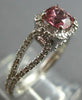 1.85CT DIAMOND & AAA PINK TOURMALINE 14KT WHITE GOLD SQUARE HALO ENGAGEMENT RING
