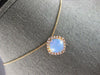 2.42CT DIAMOND & AAA AUSTRALIAN OPAL 14KT ROSE GOLD CUSHION & ROUND HALO PENDANT