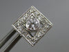 LARGE 1.40CT DIAMOND 14KT WHITE GOLD CLASSIC 3D SQUARE ROUND STUD EARRINGS #1119