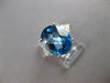 2.72CT DIAMOND & AAA BLUE TOPAZ 14KT WHITE GOLD CUSHION & ROUND GEOMETRICAL RING