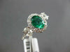 2.55CT DIAMOND & AAA EMERALD 18K WHITE GOLD 3D OVAL & ROUND HALO ENGAGEMENT RING