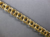 ESTATE WIDE AND LONG 14KT YELLOW GOLD 3D DOUBLE LINK SOLID CHARM BRACELET