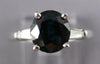 1.96CT DIAMOND & AAA SAPPHIRE PLATINUM 3D OVAL & BAGUETTE ENGAGEMENT RING #27436