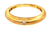 ESTATE .03CT DIAMOND 18KT YELLOW GOLD 3D SOLITAIRE ETOILE MATTE & SHINY FUN RING