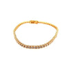 ESTATE 4.08CT DIAMOND 14KT YELLOW GOLD 3D CLASSIC ROUND TENNIS BRACELET
