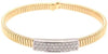 .70CT DIAMOND 18KT 2 TONE GOLD 3D 3 ROW RECTANGULAR SNAKE CUFF BANGLE BRACELET