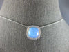 2.62CT DIAMOND & AAA AUSTRALIAN OPAL 14K WHITE GOLD CUSHION & ROUND HALO PENDANT
