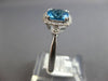 2CT DIAMOND & AAA BLUE TOPAZ 14K WHITE GOLD HALO CUSHION & ROUND ENGAGEMENT RING