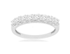 ESTATE .95CT DIAMOND 14KT WHITE GOLD ROUND 8 STONE SHARED PRONG ANNIVERSARY RING