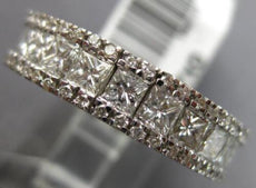 WIDE 3.50CT DIAMOND 18KT WHITE GOLD PRINCESS & ROUND ETERNITY ANNIVERSARY RING