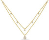 .67CT DIAMOND 14KT YELLOW GOLD DOUBLE STRAND TEAR DROP BY THE YARD LOVE NECKLACE