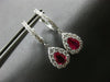 1.56CT DIAMOND & AAA RUBY 14KT WHITE GOLD 3D PEAR SHAPE & ROUND HANGING EARRINGS