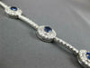 LARGE 5.74CT DIAMOND & AAA SAPPHIRE 14K WHITE GOLD 3D ROUND HALO TENNIS BRACELET