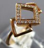 ESTATE .10CT DIAMOND 14KT ROSE GOLD 3D CLASSIC ROUND GEOMETRICAL FUN LOVE RING