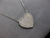 .55CT DIAMOND 14KT WHITE GOLD 3D ROUND PAVE MILGRAIN HEART SHAPE LOVE NECKLACE