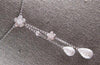 1.03CT DIAMOND 18KT WHITE GOLD DOUBLE TEAR DROP BY THE YARD LARIAT LOVE NECKLACE