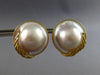 EXTRA LARGE .04CT DIAMOND & AAA MABE PEARL 18KT YELLOW GOLD 3D CLIP ON EARRINGS