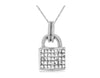 .52CT DIAMOND 14KT WHITE GOLD 3D PRINCESS INVISIBLE LOCK LOVE FLOATING PENDANT