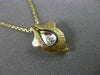ESTATE .02CT DIAMOND 14KT WHITE & YELLOW GOLD 3D TEAR DROP ANCHOR PENDANT #22166