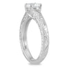ESTATE .75CT DIAMOND 14KT WHITE GOLD 3D ROUND SOLITAIRE LUCIDA ENGAGEMENT RING
