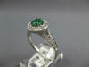 .77CT DIAMOND & AAA EMERALD 18KT WHITE GOLD ROUND HALO FILIGREE FLOWER FUN RING