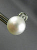 ESTATE LARGE .26CT DIAMOND & AAA SOUTH SEA PEARL 14K WHITE GOLD CLIP ON EARRINGS