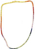15.28CT AAA MULTI COLOR SAPPHIRE 18KT YELLOW GOLD ROUND RAINBOW TENNIS NECKLACE