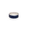ESTATE .84CT AAA SAPPHIRE 18KT WHITE GOLD 3D CLASSIC THREE ROW FUN RING