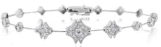 .50CT DIAMOND 18KT WHITE GOLD MULTI FLOWER GEOMETRICAL BY THE YARD LOVE BRACELET