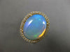 LARGE 8.24CT DIAMOND & AAA AUSTRALIAN OPAL 14KT YELLOW GOLD OVAL ENGAGEMENT RING