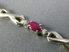 ESTATE 2.30CT DIAMOND & AAA RUBY 14KT WHITE GOLD 3 STONE INFINITY LOVE BRACELET