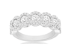 2CT DIAMOND 14KT WHITE GOLD 3D 7 STONE ROUND HALO SEMI ETERNITY ANNIVERSARY RING