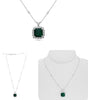 10.38CT DIAMOND & AAA EMERALD PLATINUM SQUARE HALO BY THE YARD FLOATING PENDANT