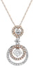 .99CT DIAMOND 14KT WHITE & ROSE GOLD CLASSIC CIRCLE OF LIFE FUN FLOATING PENDANT