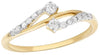 ESTATE .25CT DIAMOND 14KT 2 TONE GOLD GRADUATING JOURNEY CRISS CROSS LOVE RING
