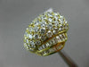 LARGE 4.50CT ROUND & BAGUETTE DIAMOND 18KT YELLOW GOLD 3D DOME PAVE RING E/F 797