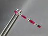 .65CT DIAMOND & AAA RUBY 14KT WHITE GOLD ROUND & BAGUETTE HOOP HANGING EARRINGS