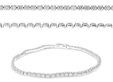 2.55CT DIAMOND 18KT WHITE GOLD 3D ROUND SQUARE SETTING EETRNITY TENNIS BRACELET