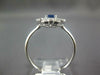 ANTIQUE .52CT DIAMOND & AAA SAPPHIRE 18K WHITE GOLD OVAL & ROUND FLOWER FUN RING