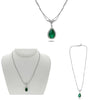 LARGE 6.25CT DIAMOND & AAA EMERALD 18K TWO TONE GOLD PEAR SHAPE & ROUND NECKLACE