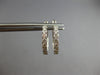 ESTATE .93CT DIAMOND 14KT WHITE GOLD 3D CLASSIC INSIDE OUT HOOP HANGING EARRINGS