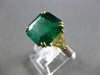 LARGE 7.81CT YELLOW DIAMOND AAA COLOMBIAN EMERALD 18KT YELLOW GOLD PLATINUM RING