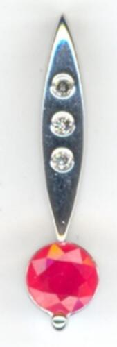 .49CT DIAMOND & AAA RUBY 14KT WHITE GOLD 3D PAST PRESENT FUTURE FLOATING PENDANT