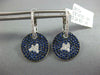 ESTATE 1.58CT DIAMOND & AAA SAPPHIRE 18KT WHITE GOLD BUTTERFLY HANGING EARRINGS