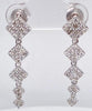 ESTATE .85CT DIAMOND 14KT WHITE GOLD SQUARE GEOMETRICAL JOURNEY HANGING EARRINGS