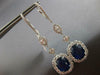 CERTIFIED EXTRA LARGE 20.2CT DIAMOND AAA CEYLON SAPPHIRE 18K WHITE GOLD EARRINGS