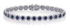 ESTATE LARGE 8.46CT DIAMOND & AAA SAPPHIRE 14KT WHITE GOLD HALO TENNIS BRACELET
