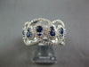 LARGE 1.46CT DIAMOND & AAA SAPPHIRE 18K WHITE GOLD 3D TEAR DROP ANNIVERSARY RING