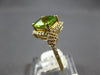 ESTATE 2.21CT DIAMOND & AAA PERIDOT 14KT YELLOW GOLD SQUARE GEOMETRICAL FUN RING